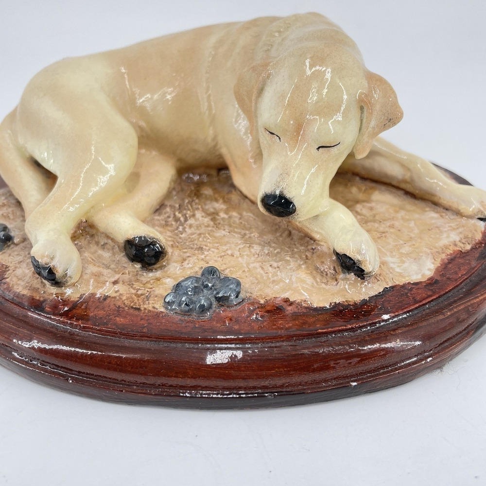 Limited Edition Sleeping Labrador Figure Hand Painted Dog Sculpture #74/1000